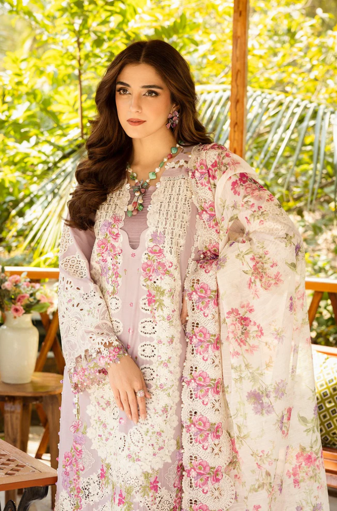 Elaf - Premium- 3PC Unstitched Dhanak Embroidered Suit - US103