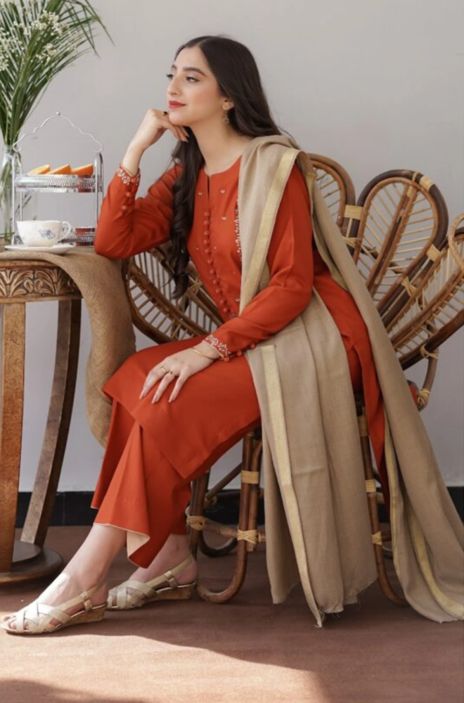 Asling - 3PC Unstitched Dhanak Embroidered Suit - UH160