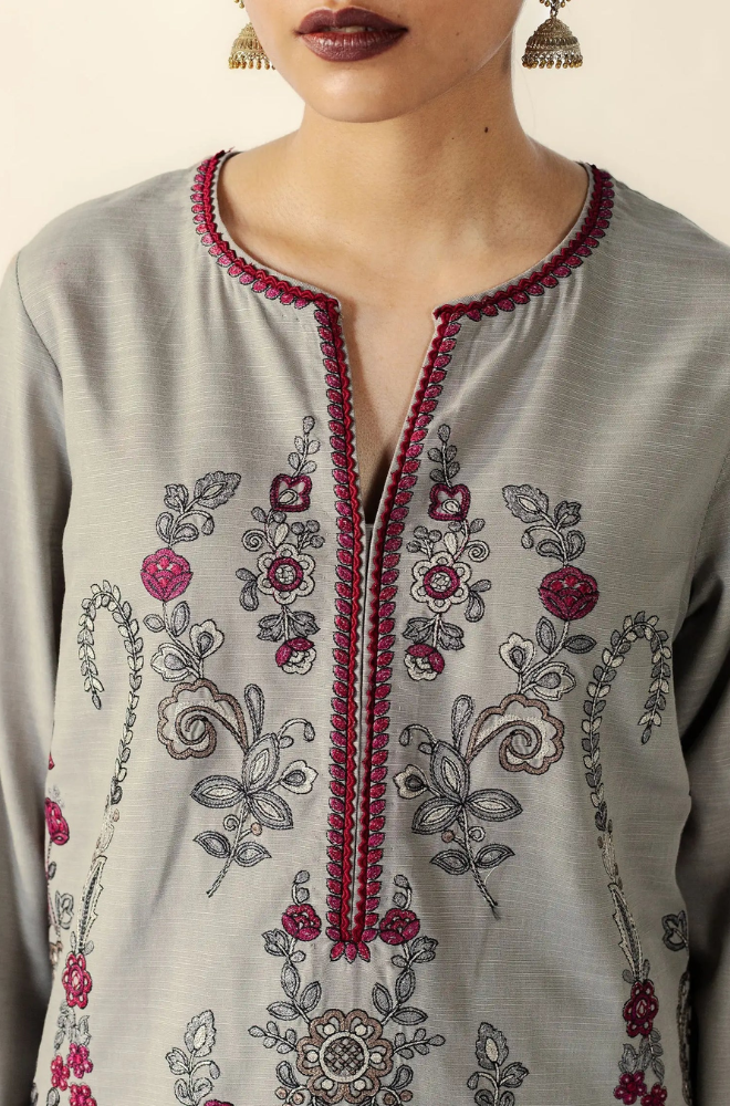 Zara Shahjahan  - 3PC Unstitched Dhanak Embroidered Suit - UH315