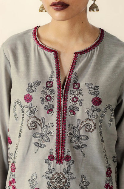 Zara Shahjahan  - 3PC Unstitched Dhanak Embroidered Suit - UH315