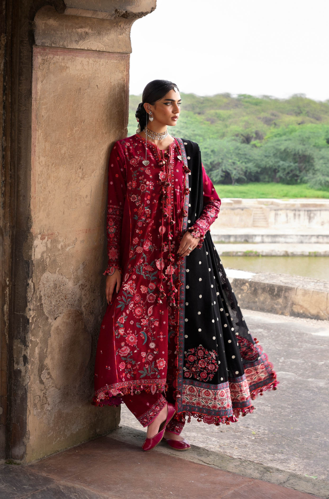 Hussain Rehar - 3PC Unstitched Lawn Embroidered Suit - UA241