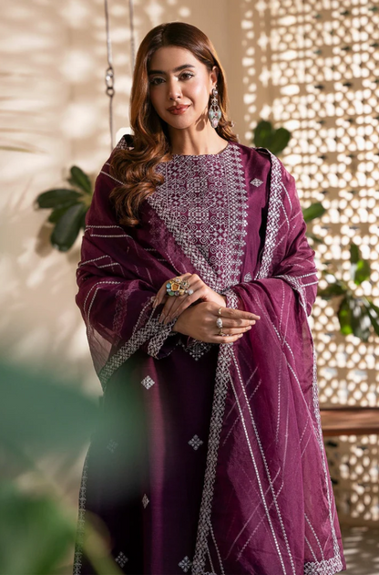 Sheenora - 3PC Unstitched Dhanak Embroidered Suit - US136