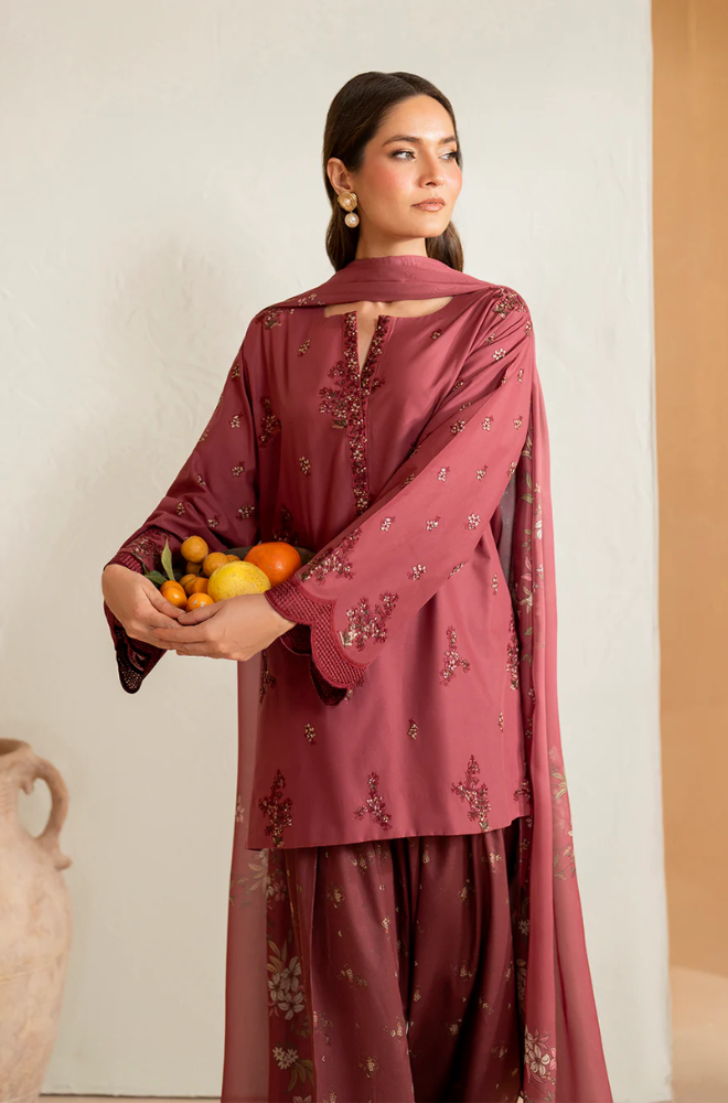 Iznik - 3PC Dhanak Embroidered Suit (Unstitched) - UH212