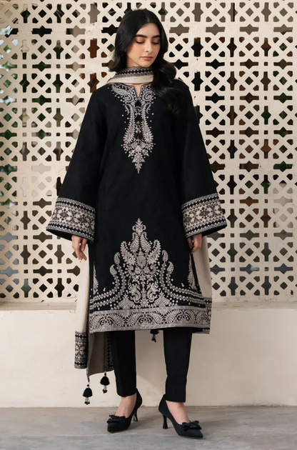 Jazmin - 3PC Unstitched Dhanak Embroidered Suit - UH311