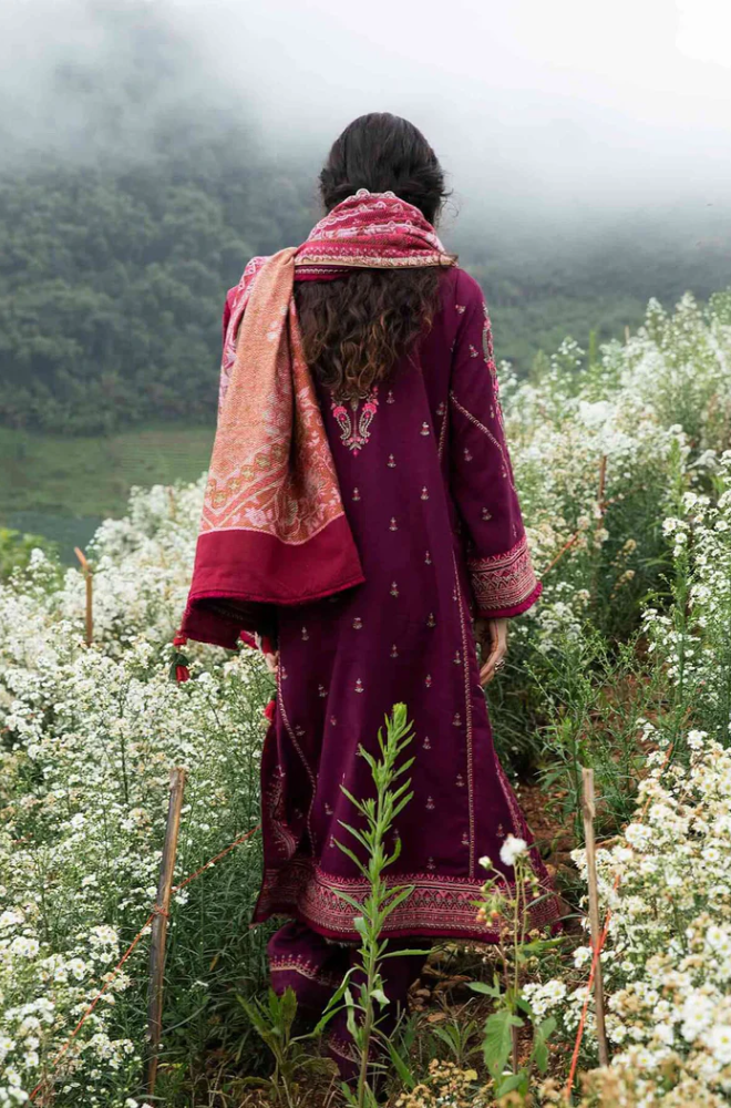 Zara Shahjahan - 3PC Unstitched Dhanak Embroidered Suit - US133