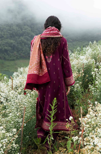 Zara Shahjahan - 3PC Unstitched Dhanak Embroidered Suit - US133