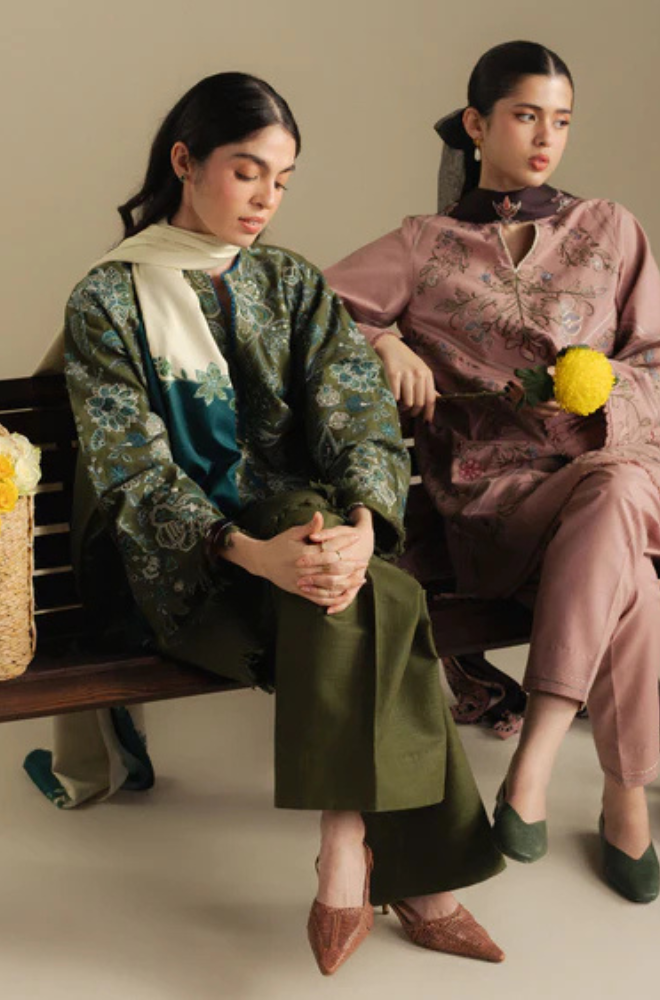 Zara Shahjahan - 3PC Unstitched Dhanak Embroidered Suit - UH276