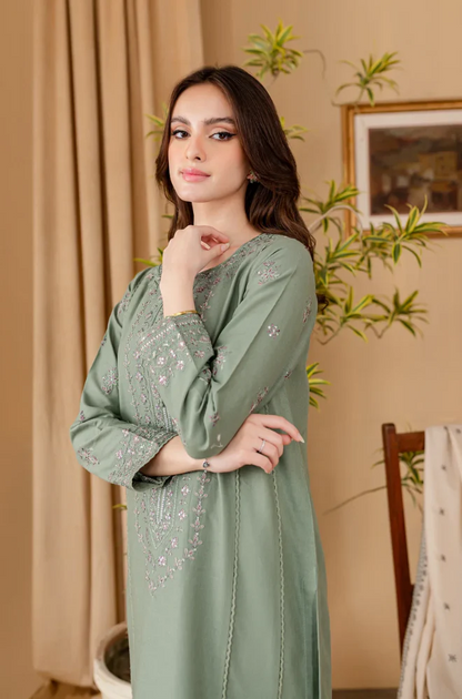 Sapphire - 3PC Dhanak Embroidered Suit (Unstitched) - UH193