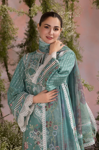 Sobia Nazir - 3PC Unstitched Lawn Embroidered Suit - UA238