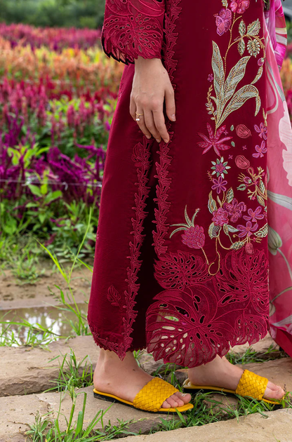 Mushq - 3PC Unstitched Lawn Embroidered Suit - UA309