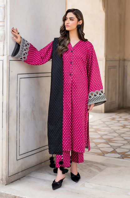 Baroque - 3PC- Lawn Digital Printed Suit(Unstitched) -UH0186
