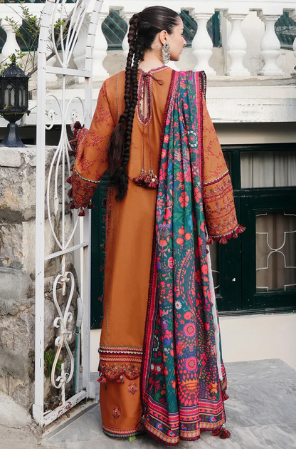 Hussain Rehar - 3PC Dhanak Embroidered Suit (Unstitched) - UH214