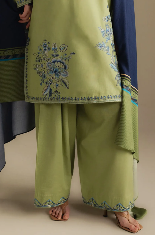 Zara Shahjahan - 3PC Unstitched Dhanak Embroidered Suit - UH280