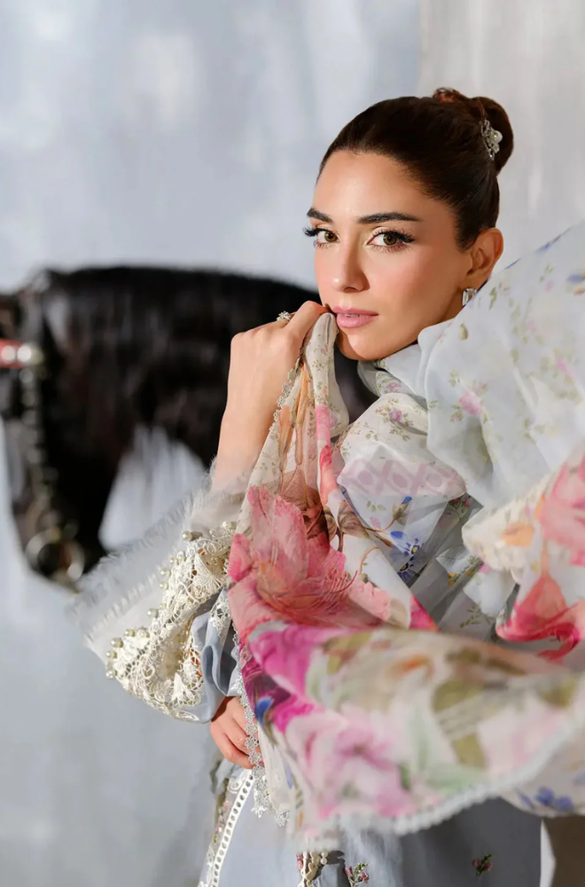 Elaf - 3PC Unstitched Lawn Embroidered Suit - UA242