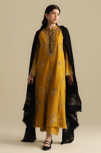 Zara Shahjahan - 3PC Unstitched Dhanak Embroidered Suit - UH270
