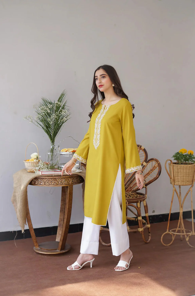 Asling - 3PC Dhanak Embroidered Suit (Unstitched) - UH0158