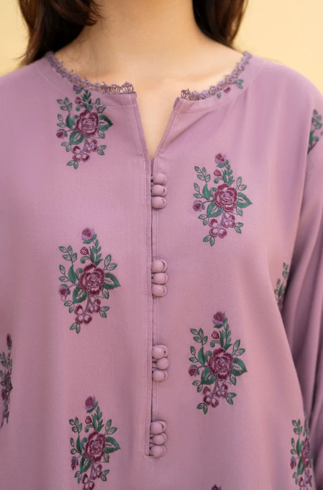 Izel - 3PC Unstitched Dhanak Embroidered Suit - UH321