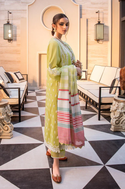 Crimson  - 3PC Unstitched Lawn Embroidered Suit - UA237