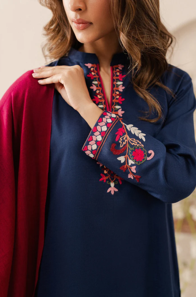 Palwasha- 3PC Unstitched Dhanak Embroidered Suit - US105