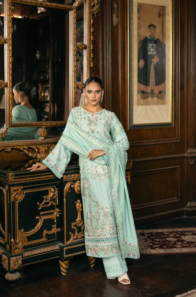 Elaf - 3PC Unstitched Lawn Embroidered Suit - UA244