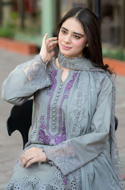 FLORENT - 3PC Unstitched Dhanak Embroidered Suit - US174
