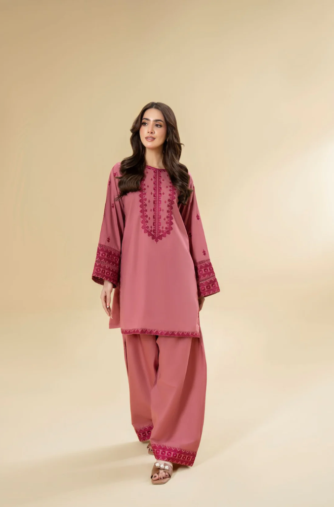 Sapphire - 2PC Dhanak Embroidered Suit (Unstitched) - US204