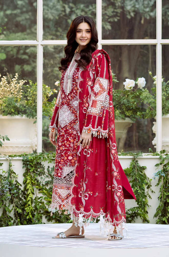 Bin Ilyas - 3PC Unstitched Luxury Dhanak Embroidered Suit - UH288