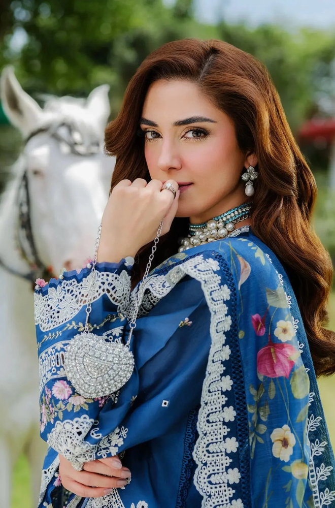 Elaf - 3PC Unstitched Lawn Embroidered Suit - UA252