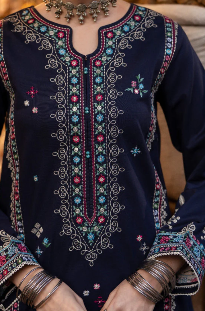Laam - 3PC Unstitched Dhanak Embroidered Suit - UH238