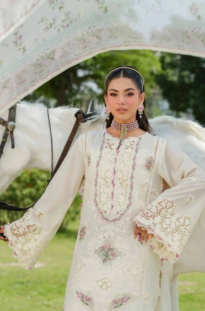Elaf Premium - 3PC Unstitched Lawn Embroidered Suit - UA269