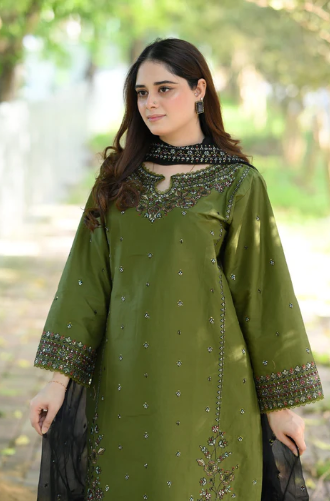 Batik - 3PC Unstitched Lawn Embroidered Suit - UA312