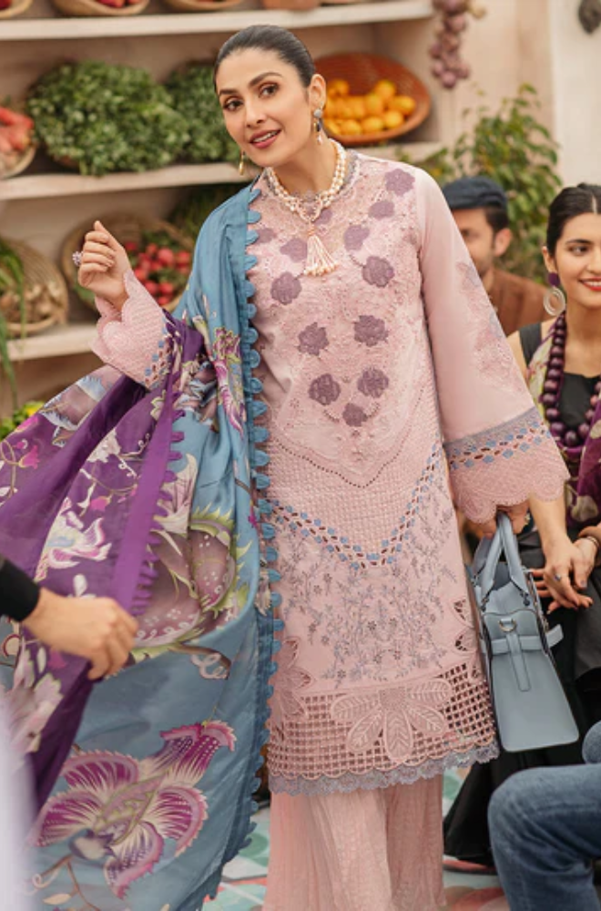 Mushq - 3PC Unstitched Lawn Embroidered Suit - UA288