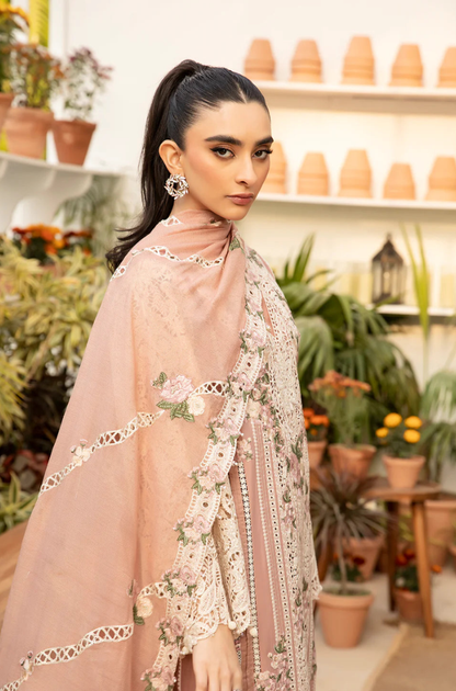 imrozia - 3PC Unstitched Lawn Embroidered Suit - UA268