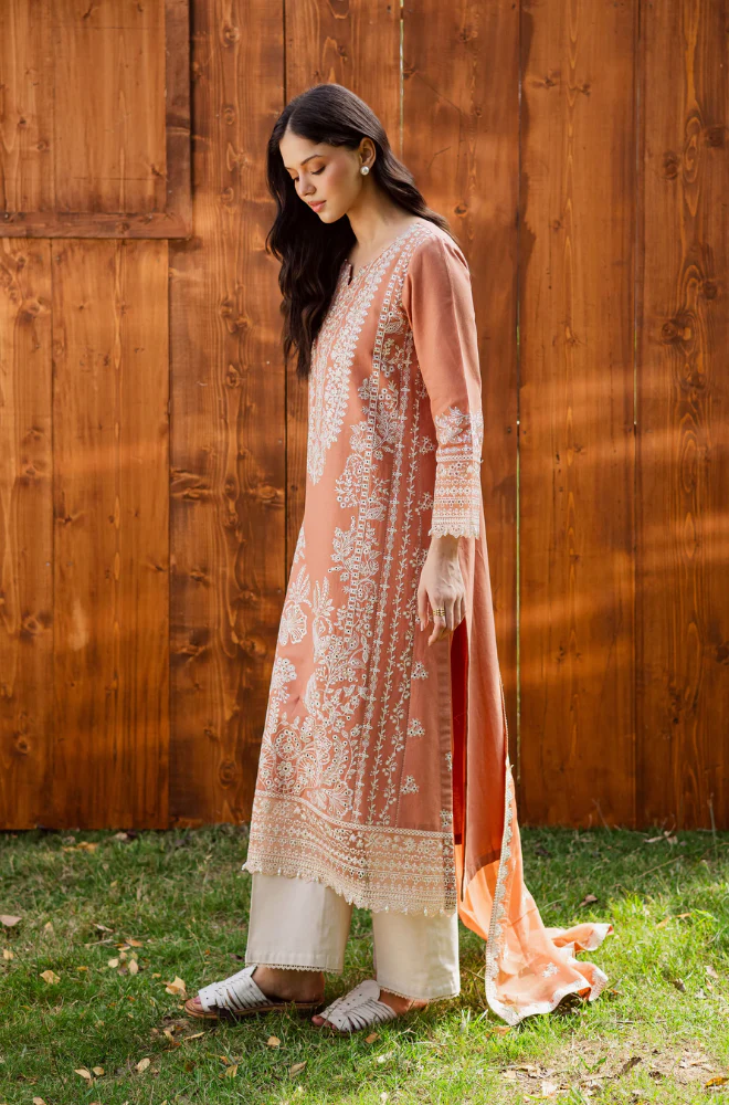 Batik - 3PC Unstitched Lawn Embroidered Suit - UA272