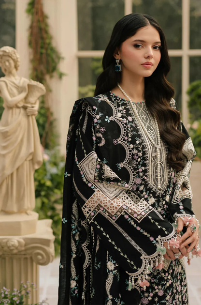 Bin Ilyas - 3PC Unstitched Luxury Dhanak Embroidered Suit - UH287