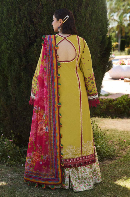 Hussain Rehar - 3PC Dhanak Embroidered Suit (Unstitched) - UH262