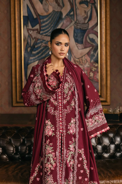 Imrozia - 3PC Unstitched Lawn Embroidered Suit - UA257