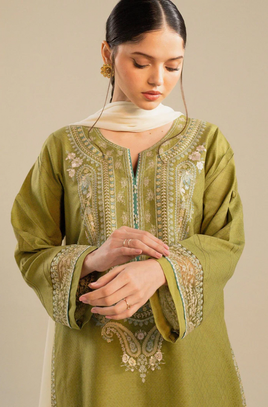3 - Piece - Embroidered Lawn Shirt - UPF030