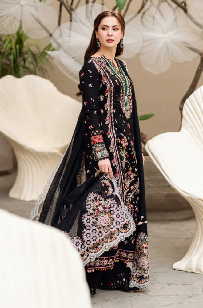 Qalamkar 3 Piece - Embroidered Lawn Suit - UPF022