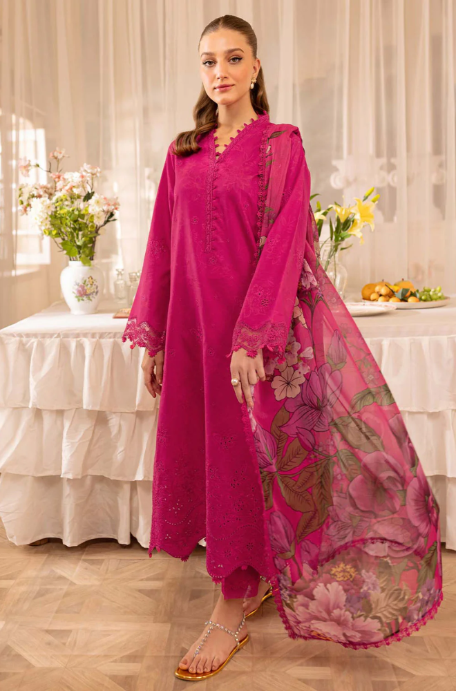 Batik - 3PC Unstitched Lawn Embroidered Suit - UA307