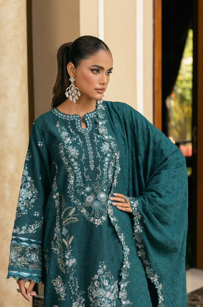 Sapphire - 3PC Unstitched Lawn Embroidered Suit - UA255