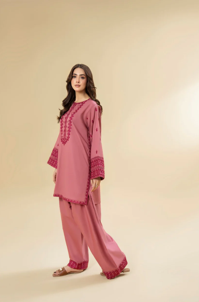 Sapphire - 2PC Dhanak Embroidered Suit (Unstitched) - US204
