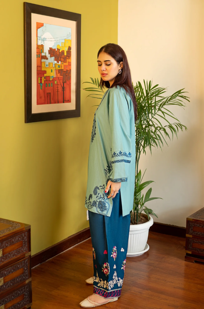 Urge - 2PC Dhanak Embroidered Suit (Unstitched) - UH326