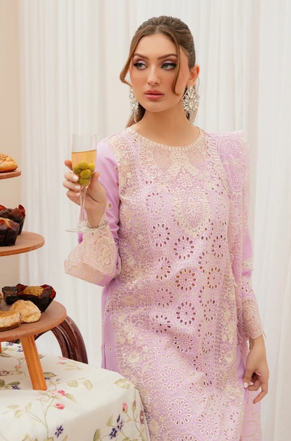 Mahnur - 3PC Unstitched Lawn Embroidered Suit - UA284