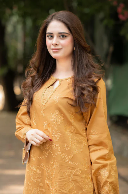 Cross stitch - 3PC Unstitched Lawn Embroidered Suit - UA280