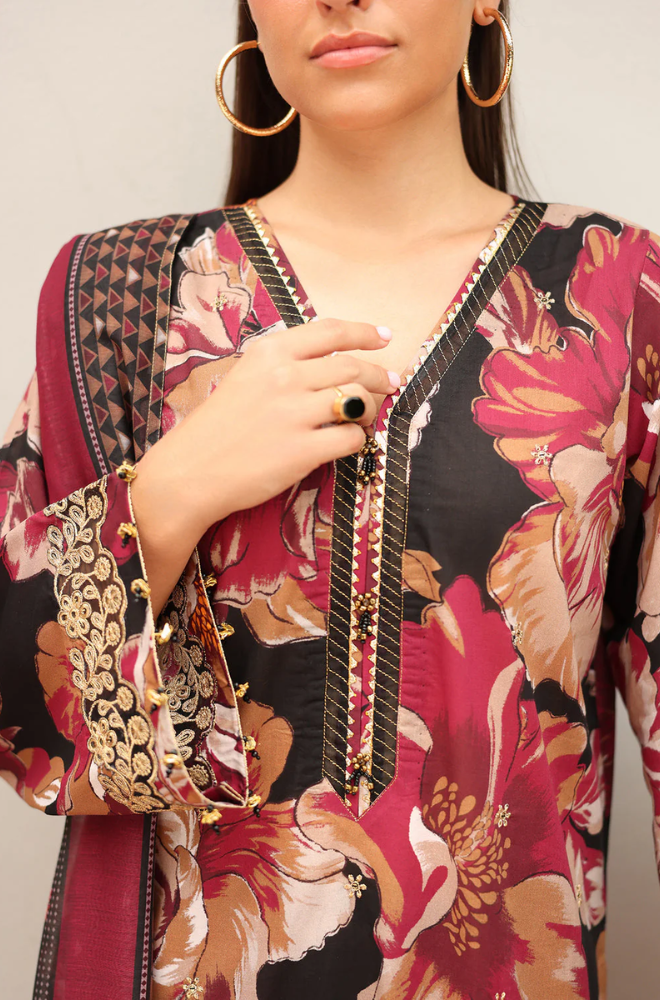 Baroque- 3PC Khaddar Digital Printed Suit (Unstitched) - UH306