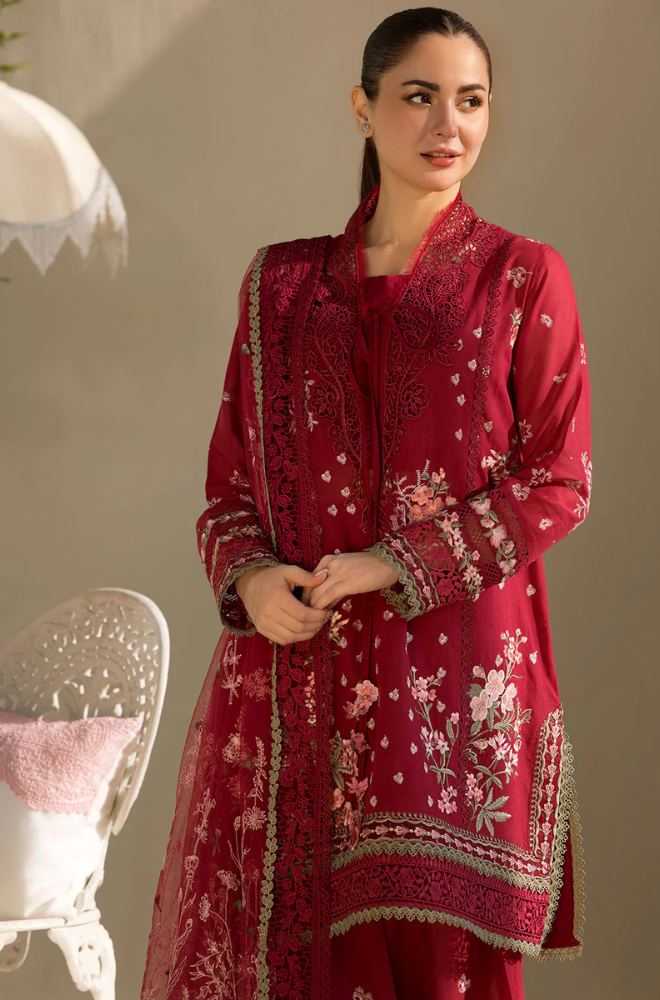 Sobia Nazir - 3PC Unstitched Lawn Embroidered Suit - UA251