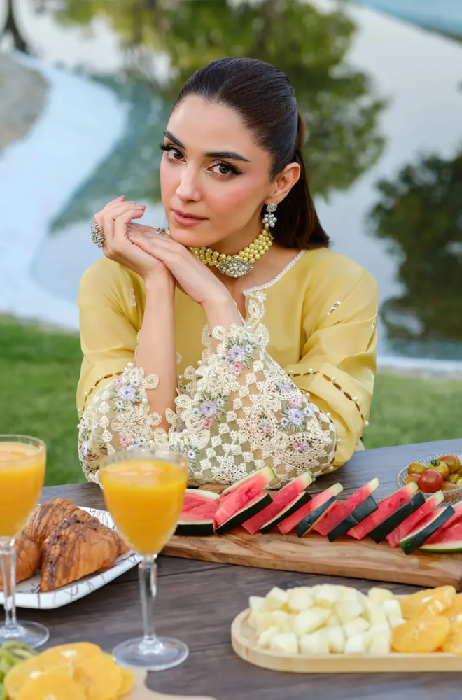 Elaf - 3PC Unstitched Lawn Embroidered Suit - UA253