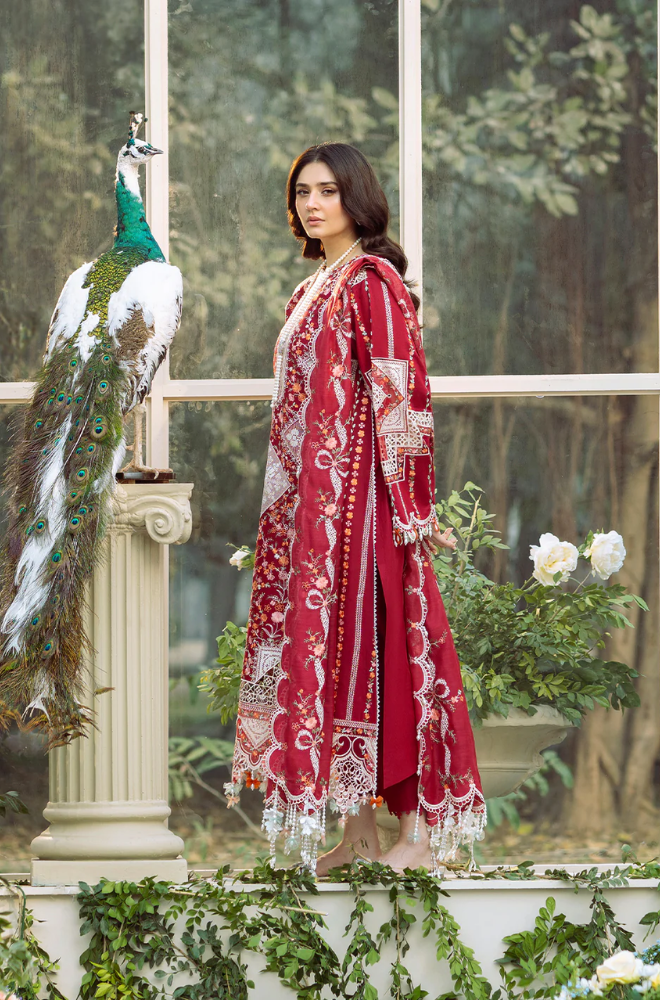 Bin Ilyas - 3PC Unstitched Luxury Dhanak Embroidered Suit - UH288