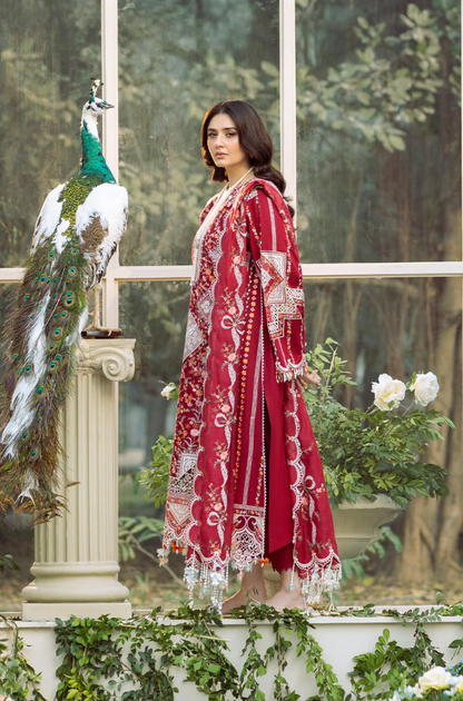 Bin Ilyas - 3PC Unstitched Luxury Dhanak Embroidered Suit - UH288
